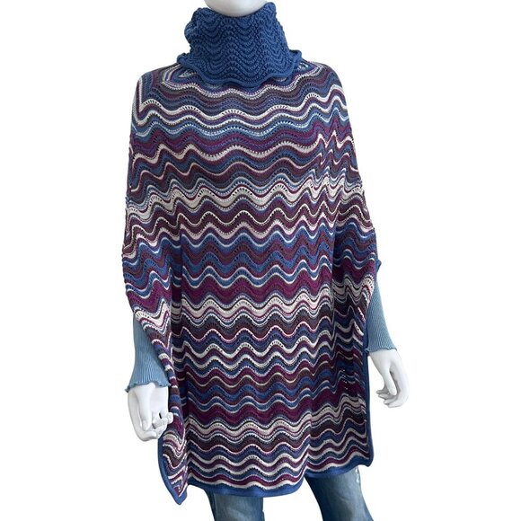 Missoni Turtle Neck Knit Cape Poncho - Picture 1 of 7